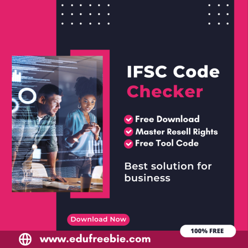 100% Free IFSC Code Checker Tool: Easily Check Bank Details Using this Tool With Master Resell Rights