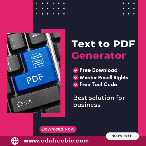 100% Free Text to PDF Generator Tool: Easily Generate Text to PDF by Using this Tool and Make Money Online