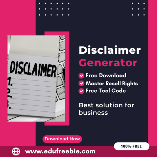 100% Free Disclaimer Generator Tool: Easily Generate Disclaimer In one Click with Master Resell Rights