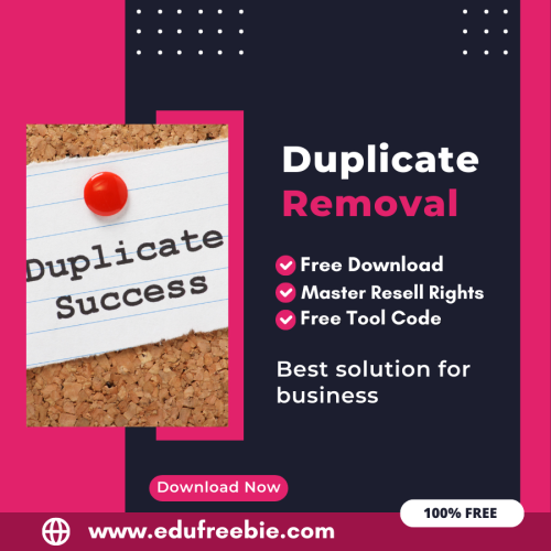 100% Free Duplicate Removal Tool: Easily Remove Duplicate Text In one Click with Master Resell Rights