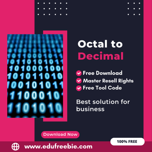 100% Free Octal to Decimal Converter Tool: Easily Convert Octal code to Decimal by Using this Tool and become a millionaire after selling this tool
