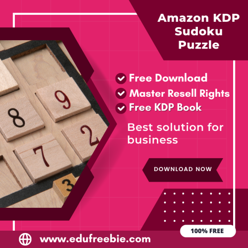 100% Free Sudoku Puzzle Book with Master Resell Rights. You can sell this Puzzle Book on Amazon KDP and Earn 100% Profit from that, Become a millionaire after selling this book