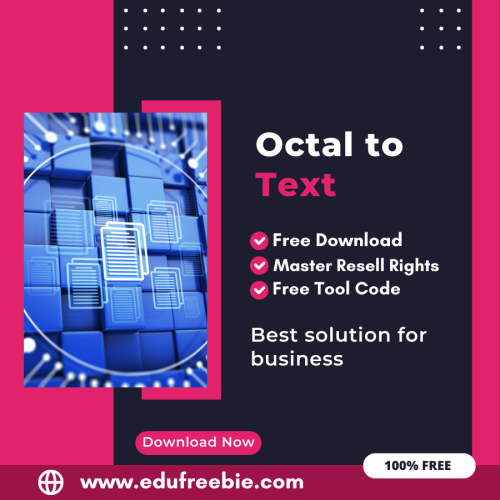 100% Free Octal to Text Converter Tool: Easily Convert Octal code to Text by Using this Tool and become a millionaire after selling this tool