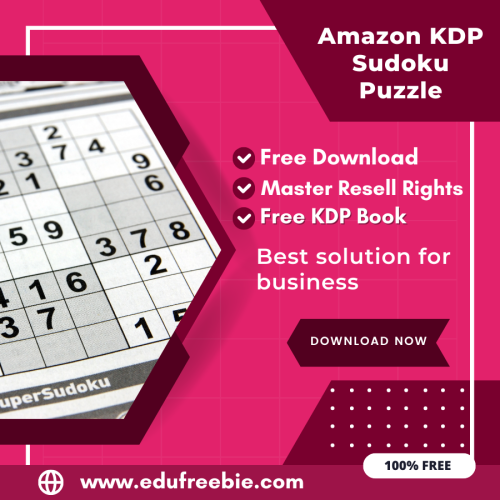 100% Free Sudoku Puzzle Book with Master Resell Rights. You can sell this Puzzle Book on Amazon KDP and Earn 100% Profit from that, Become a millionaire after selling this book