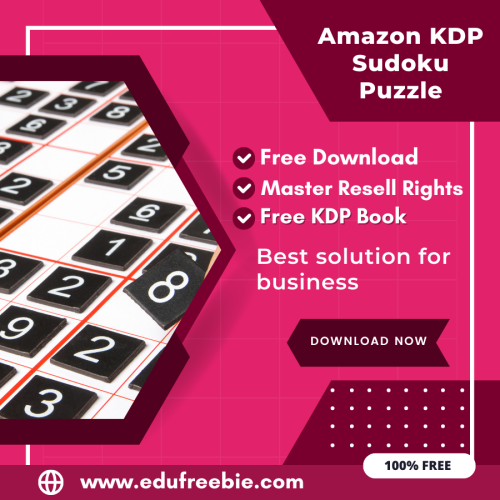 100% Free Sudoku Puzzle Book with Master Resell Rights. You can sell this Puzzle Book on Amazon KDP and Earn 100% Profit from that, Become a millionaire after selling this book