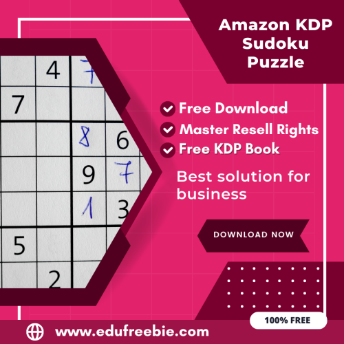 100% Free Sudoku Puzzle Book with Master Resell Rights. You can sell this Puzzle Book on Amazon KDP and Earn 100% Profit from that, Become a millionaire after selling this book