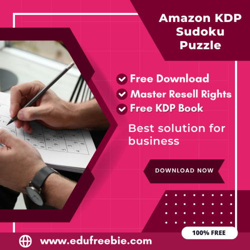 100% Free Sudoku Puzzle Book with Master Resell Rights. You can sell this Puzzle Book on Amazon KDP and Earn 100% Profit from that, Become a millionaire after selling this book