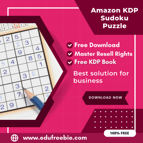 100% Free Sudoku Puzzle Book with Master Resell Rights. You can sell this Puzzle Book on Amazon KDP and Earn 100% Profit from that, Become a millionaire after selling this book