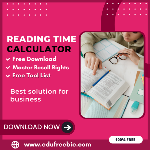 100% Free Reading text time calculator Tool: Easily Calculate the time of Reading text by Using this Tool and become a millionaire after selling this tool