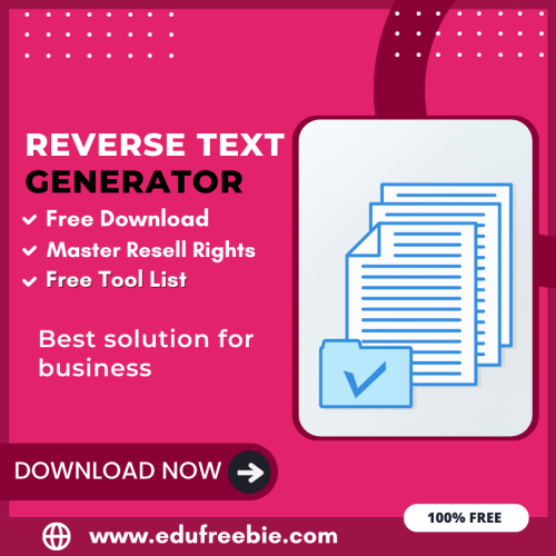 100% free Reverse Text Converter Tool: Easily convert your text into reverse order by using this tool, and Become a millionaire after selling this tool
