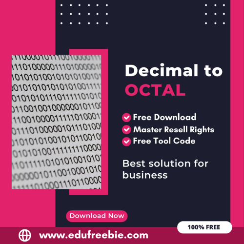 100% Free Decimal to Octal Converter Tool: Easily Convert Decimal code to Octal by Using this Tool and Earn Money Online