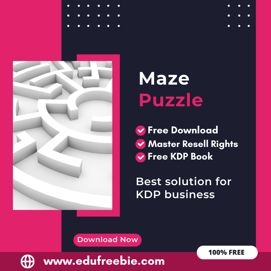 You are currently viewing 100% Free Amazon KDP Maze Puzzle Book: A Step-by-Step Guide to Selling Maze Puzzles with Master Resell Rights and Earn Money Online